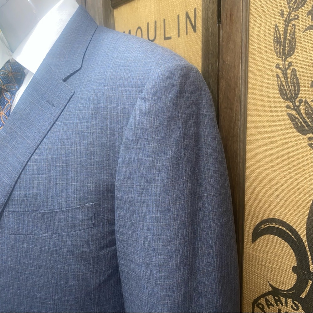 Canali Slate Blue Wool Blazer, 58R (US Equivalent 48R) - Picture 3 of 9